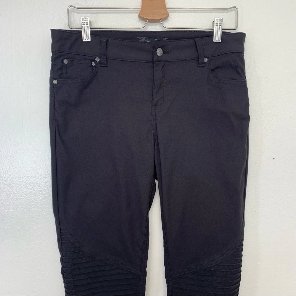 Prana Pants Woman 10 Black Skinny  Stacked Stretch Casual Work Gothic‎ Grunge - Picture 2 of 9